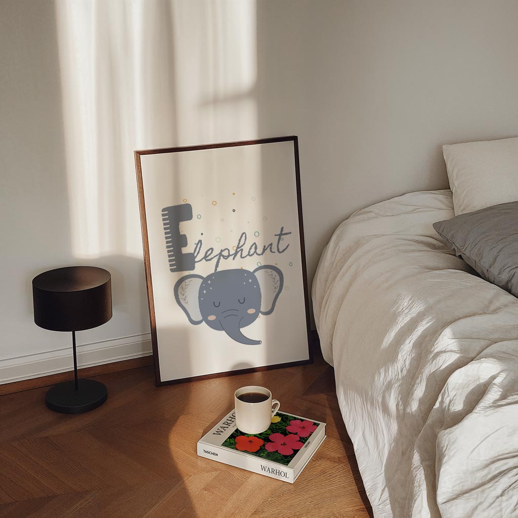 Dromerige Olifant Kinderkamer – staande kinderkamer wanddecoratie van WallArtistic