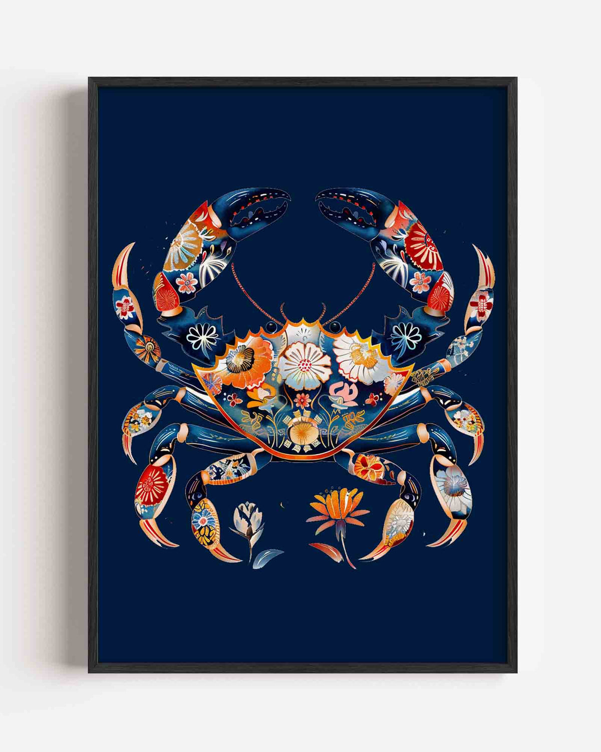 Bloemenkrab – dieren portret poster als wanddecoratie