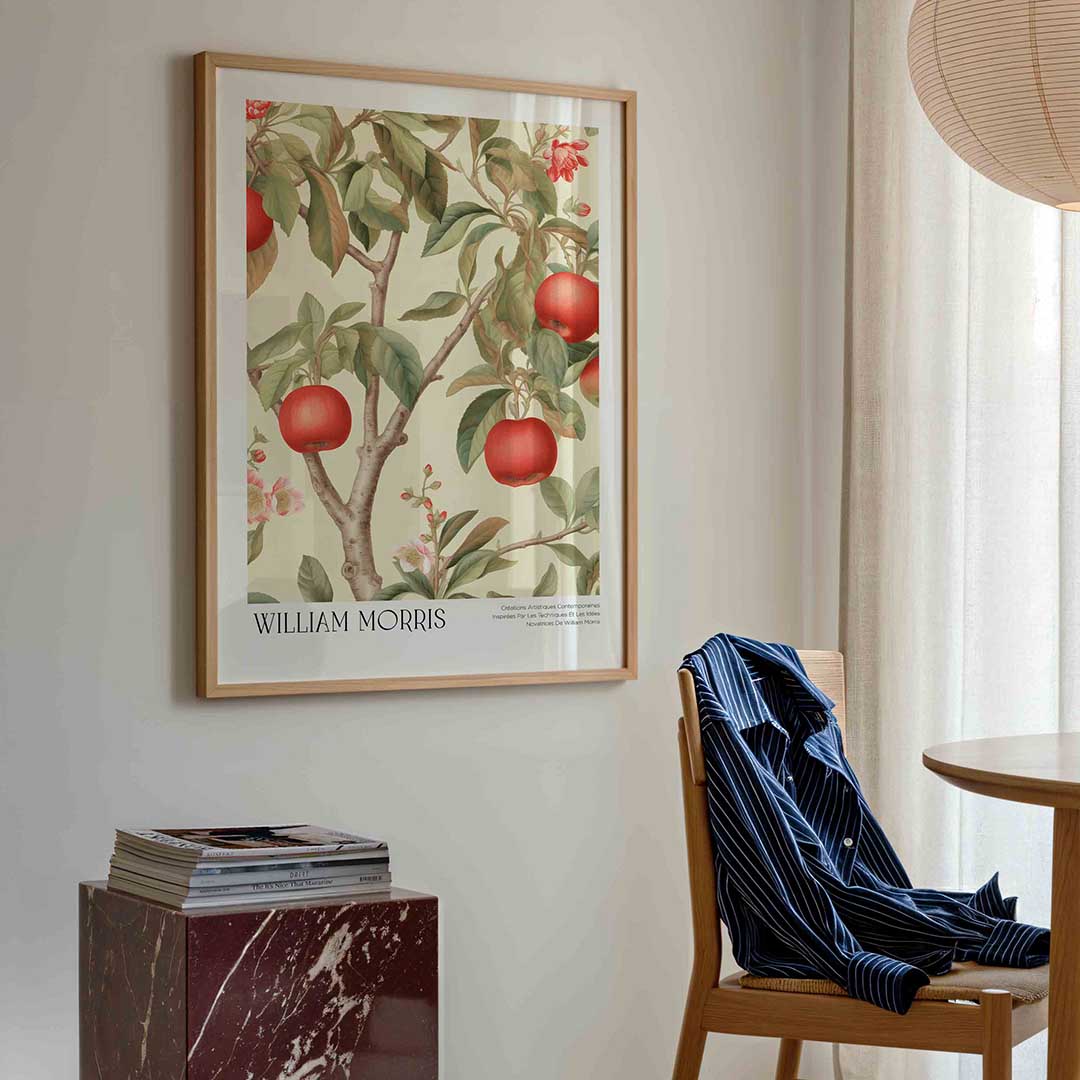 Appelboom en bloemen – William Morris poster in staand formaat