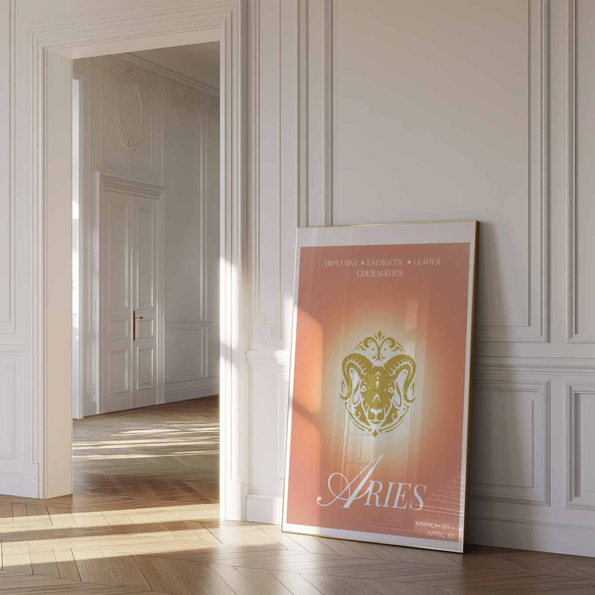 Vurige Ram Sterrenbeeld – mindful poster in staand formaat