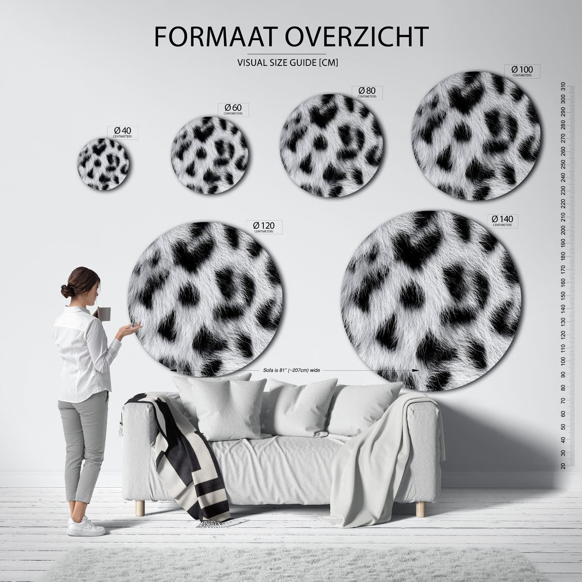 Dierenprint – safari wandkunst als moderne muurcirkel