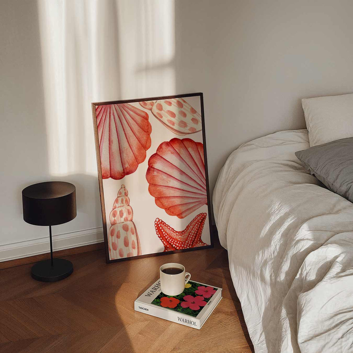 Roze schelpen – staande zeedieren wanddecoratie van WallArtistic