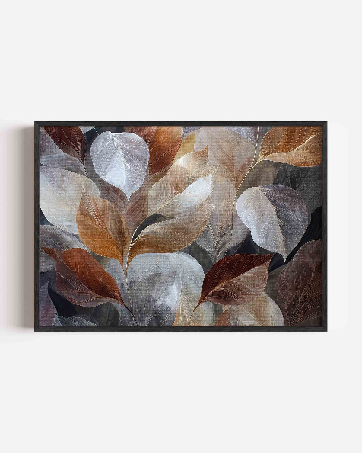 Bladeren in warme tinten – abstracte landscape poster als wanddecoratie