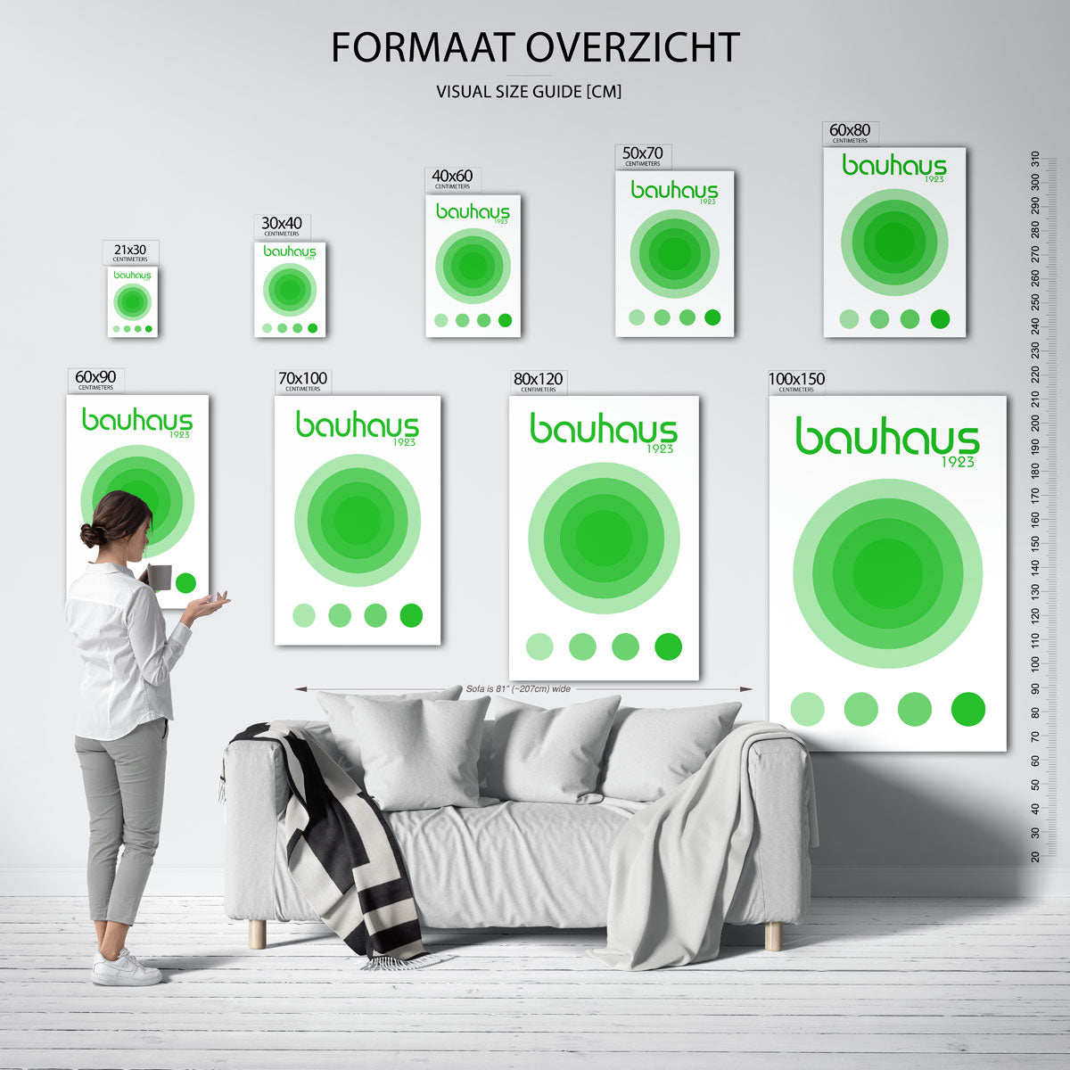 Cirkelvormen en kleur – geometrische poster in Bauhaus-stijl van WallArtistic