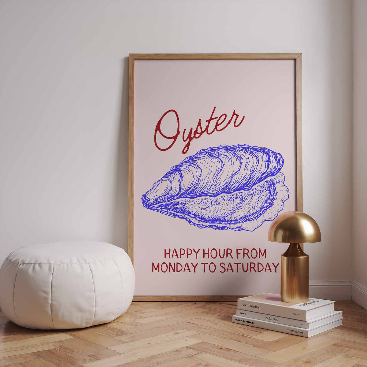 Oester Happy Hour – staande zomer wanddecoratie van WallArtistic