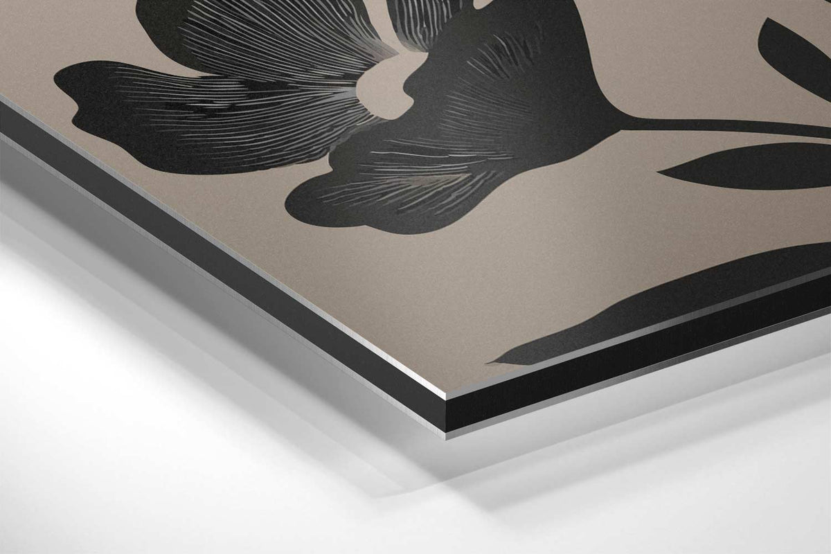 Bloemenpracht in Zwart-Wit – canvas kunstwerk als wanddecoratie