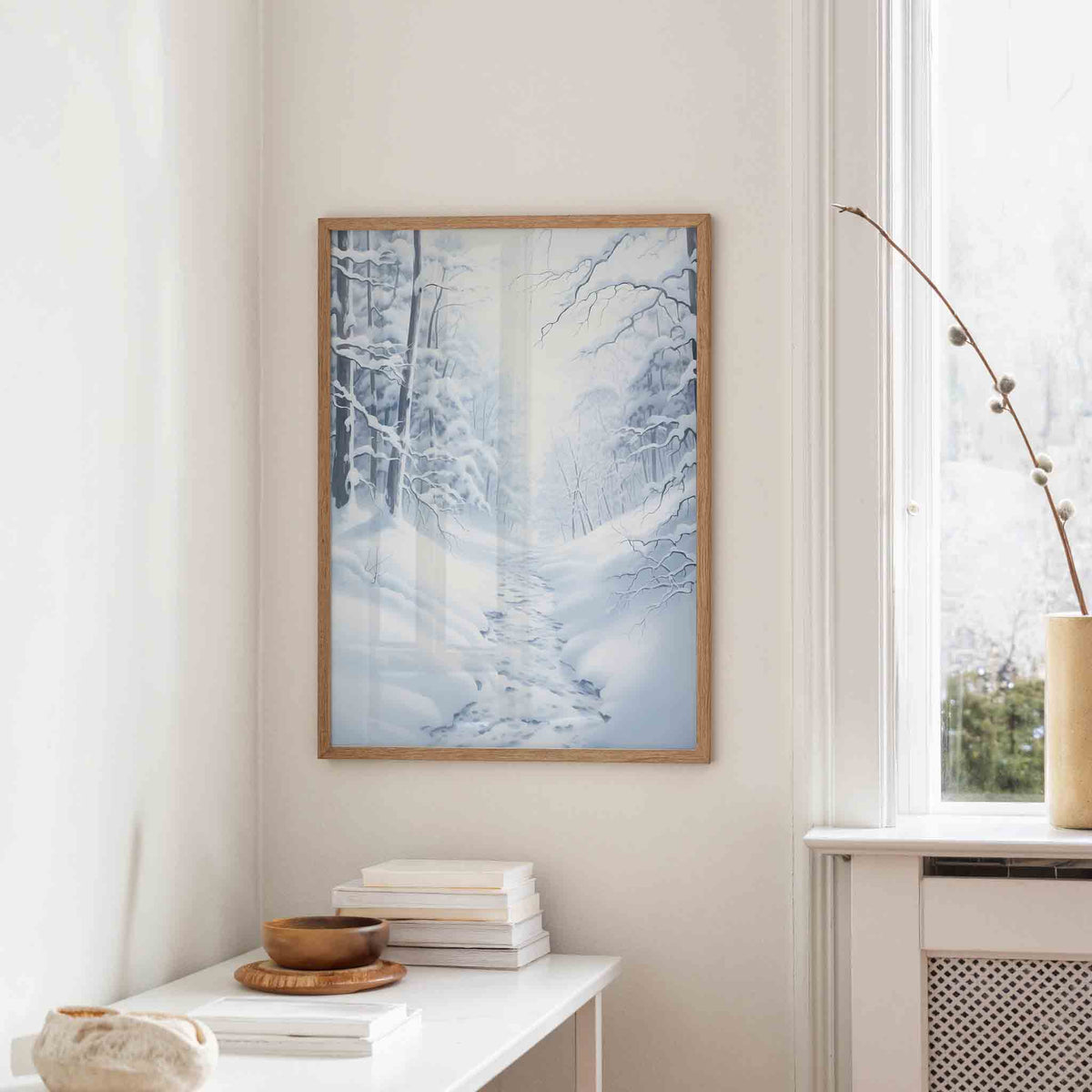 Sneeuwlandschap – staande kerst wanddecoratie van WallArtistic