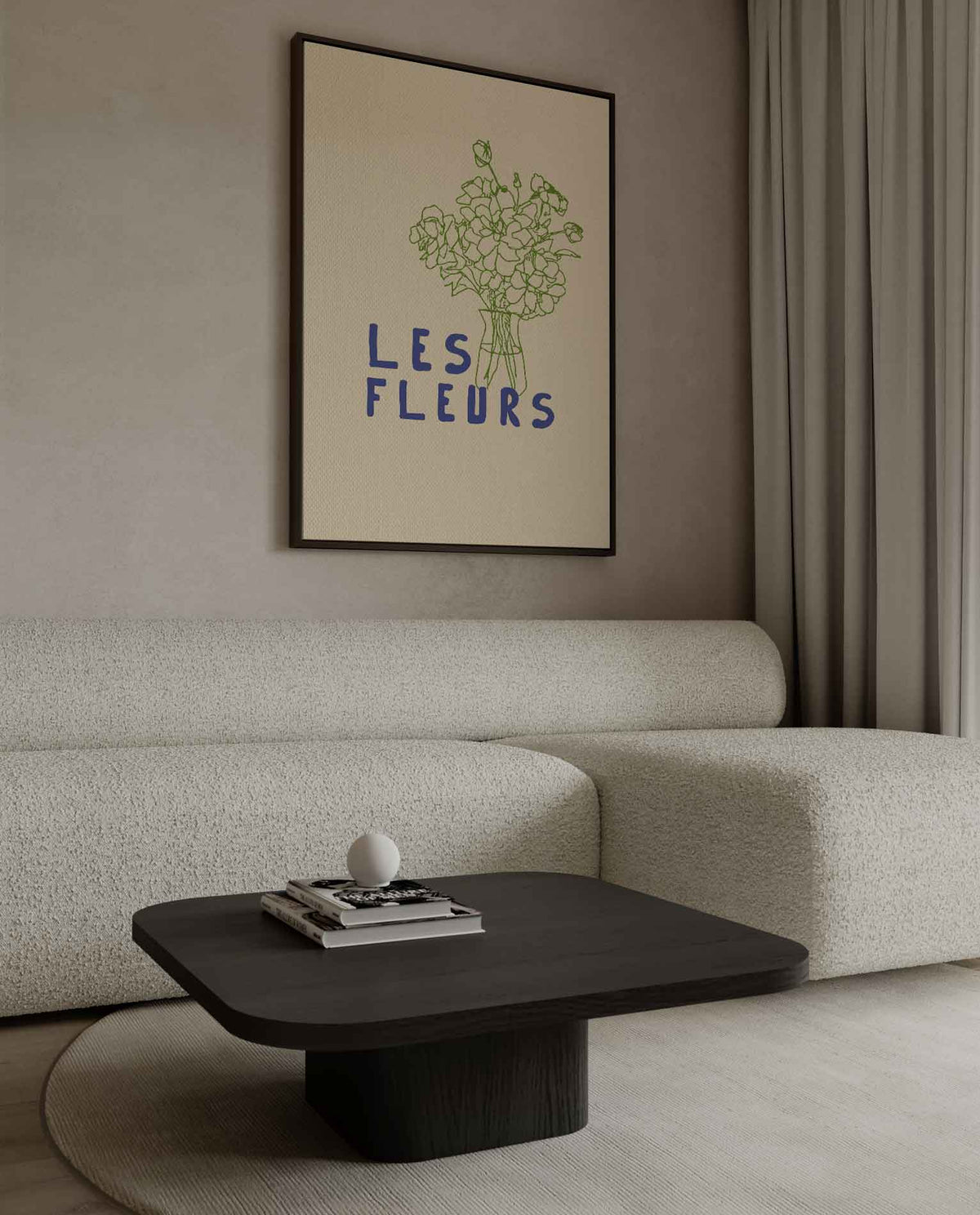 Les Fleurs Minimalistische Bloemenkunst – dibond wanddecoratie in staand formaat