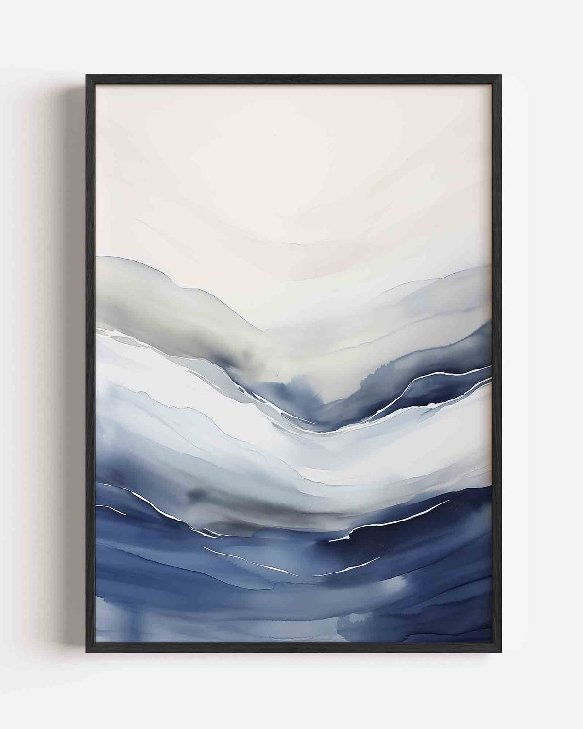 Golvende blauwe lijnen – natuur portret poster als wanddecoratie