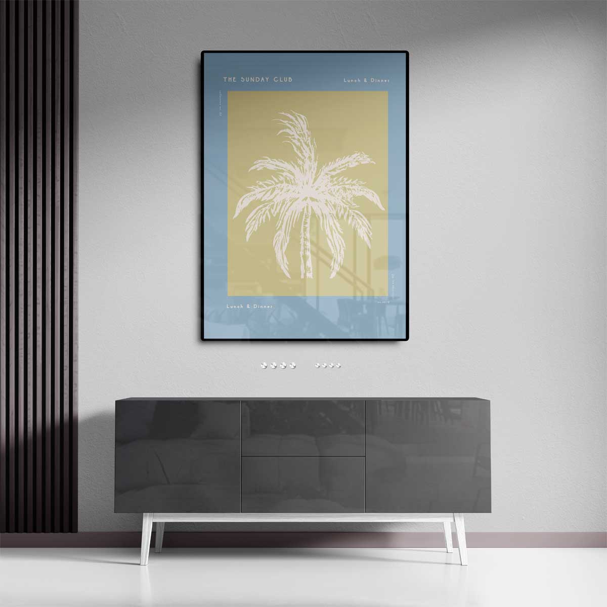 Tropische Palmboom Kunstprint – dibond kunstwerk als wanddecoratie