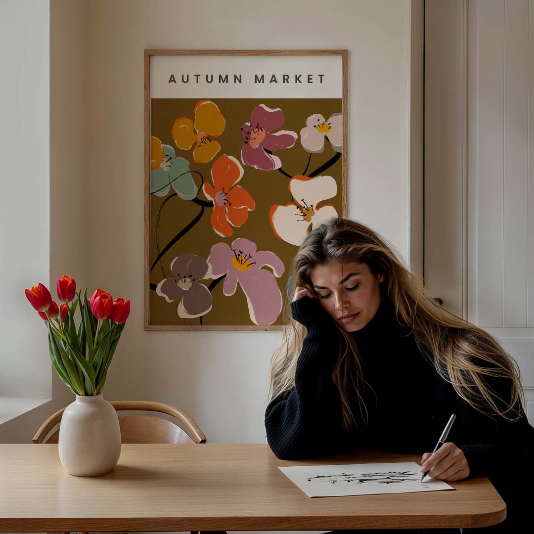 Herfst Bloemenpracht – bloemen poster in staand formaat