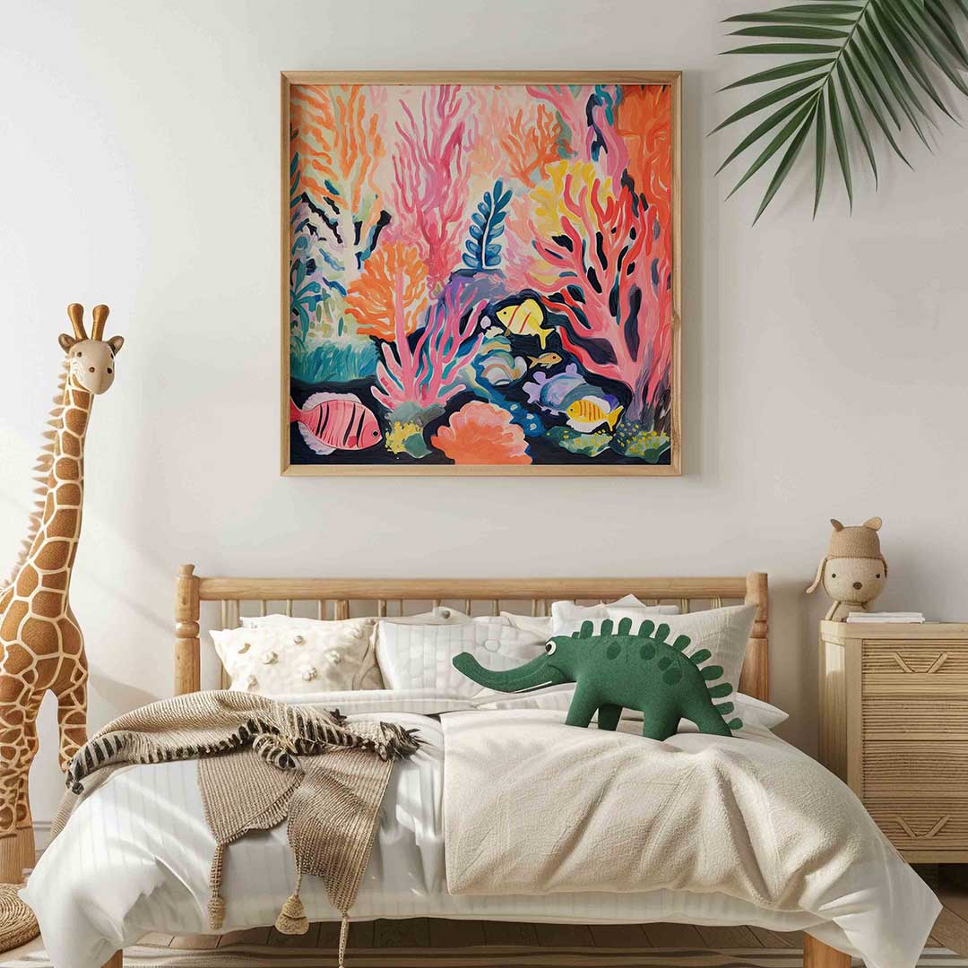 Onderwaterwereld – vierkante kinderkamer wanddecoratie van WallArtistic