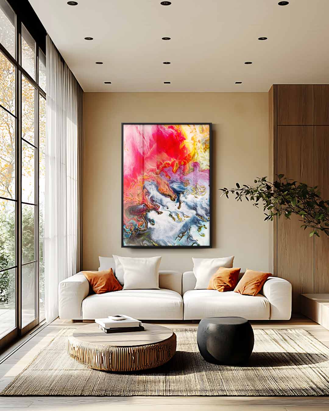 Kleurrijke Kosmos – canvas wanddecoratie in portret formaat