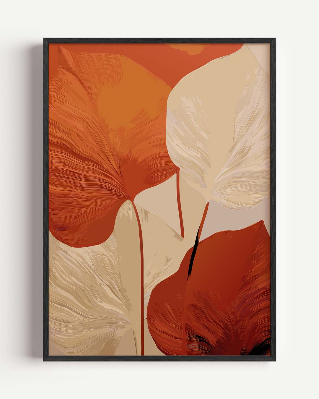 Herfstbladeren Abstractie – kleurrijke abstracte portret poster als wanddecoratie