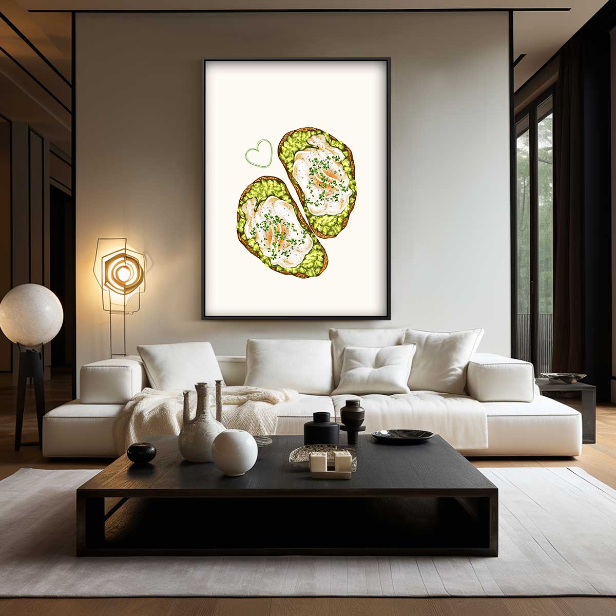 Avocado Toast Kunstwerk – kunstwerk met zwarte baklijst