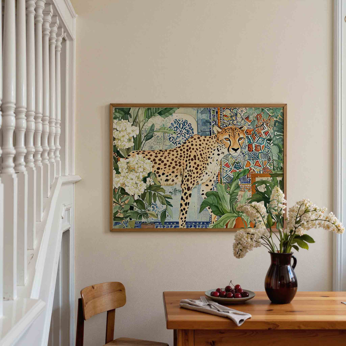 Luipaard en planten – dieren poster in liggend formaat