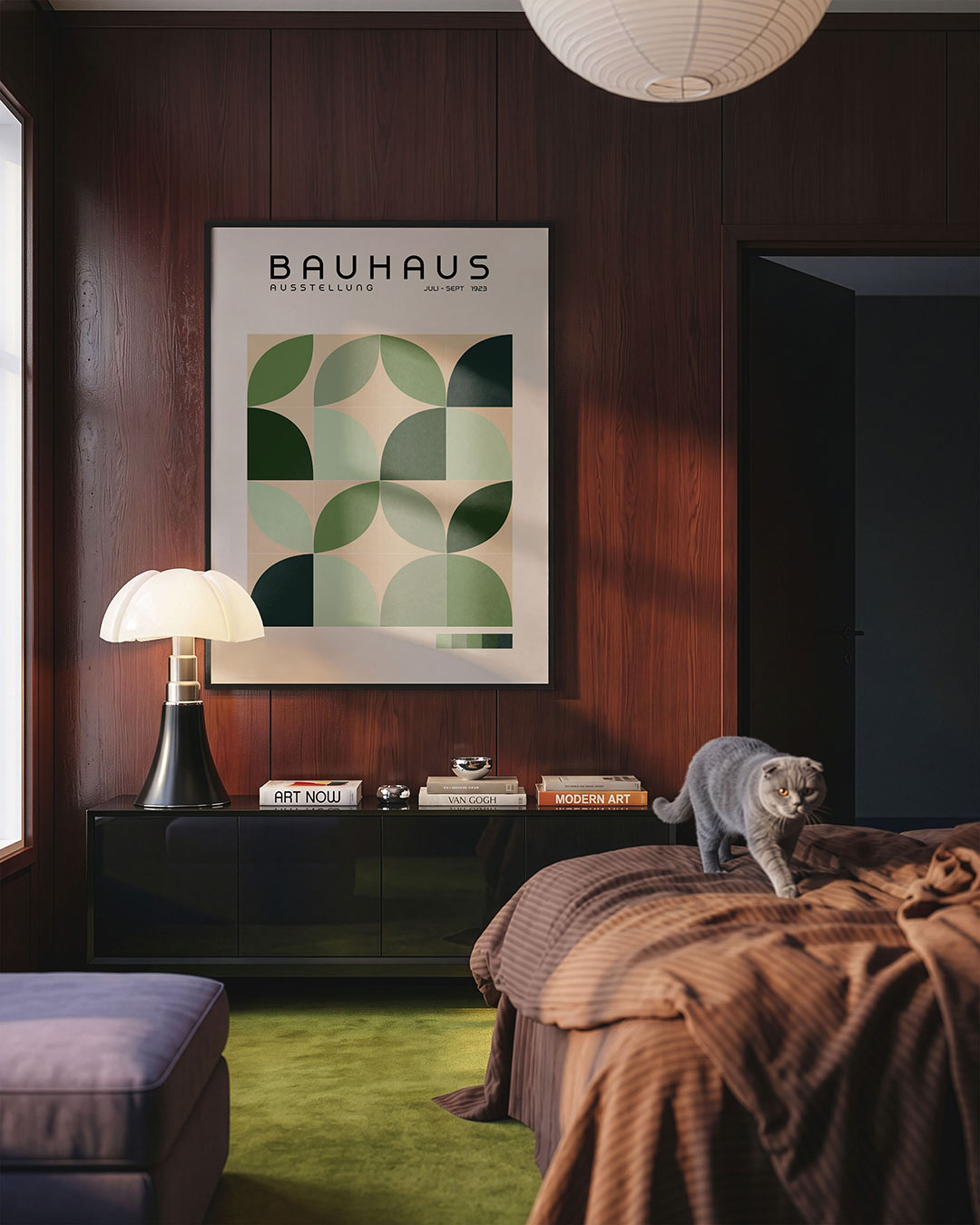 Vormritme en kleur – geometrische Bauhaus poster in staand formaat