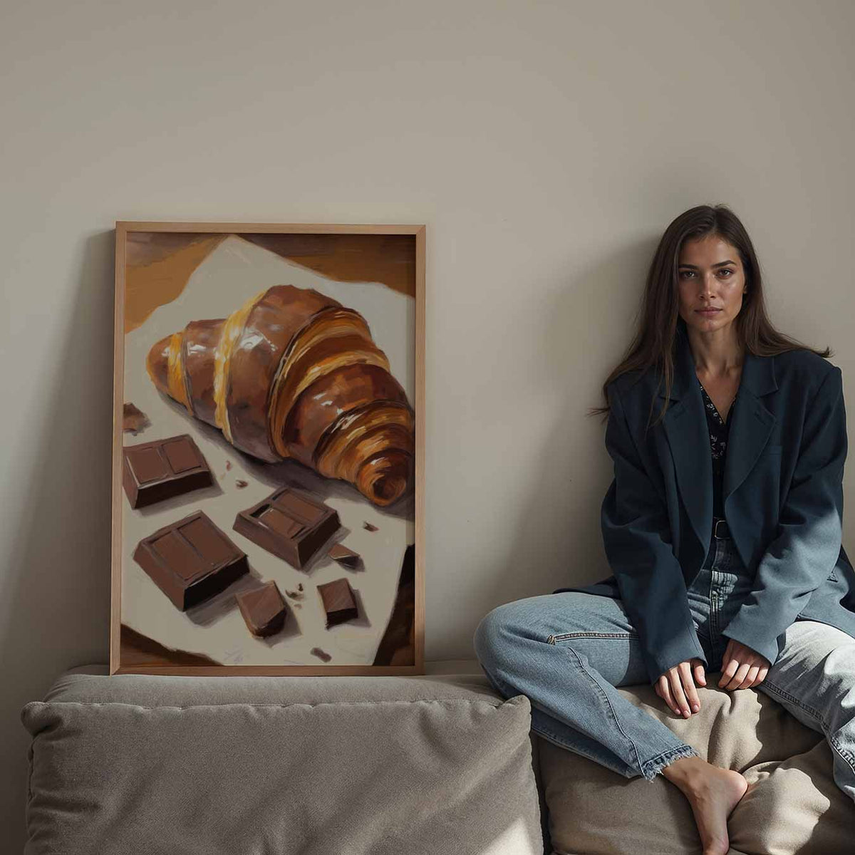 Chocolade Croissant – staande keuken wanddecoratie van WallArtistic