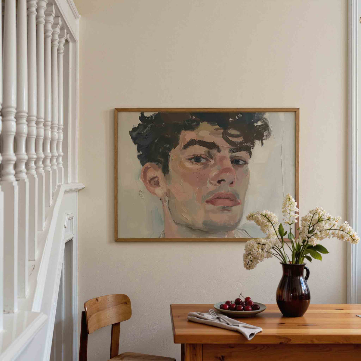 Portret van een persoon – liggende illustratie poster als wanddecoratie