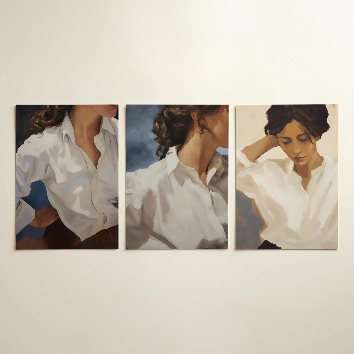 Vorm en kleur driedelige posterset in tweede interieur