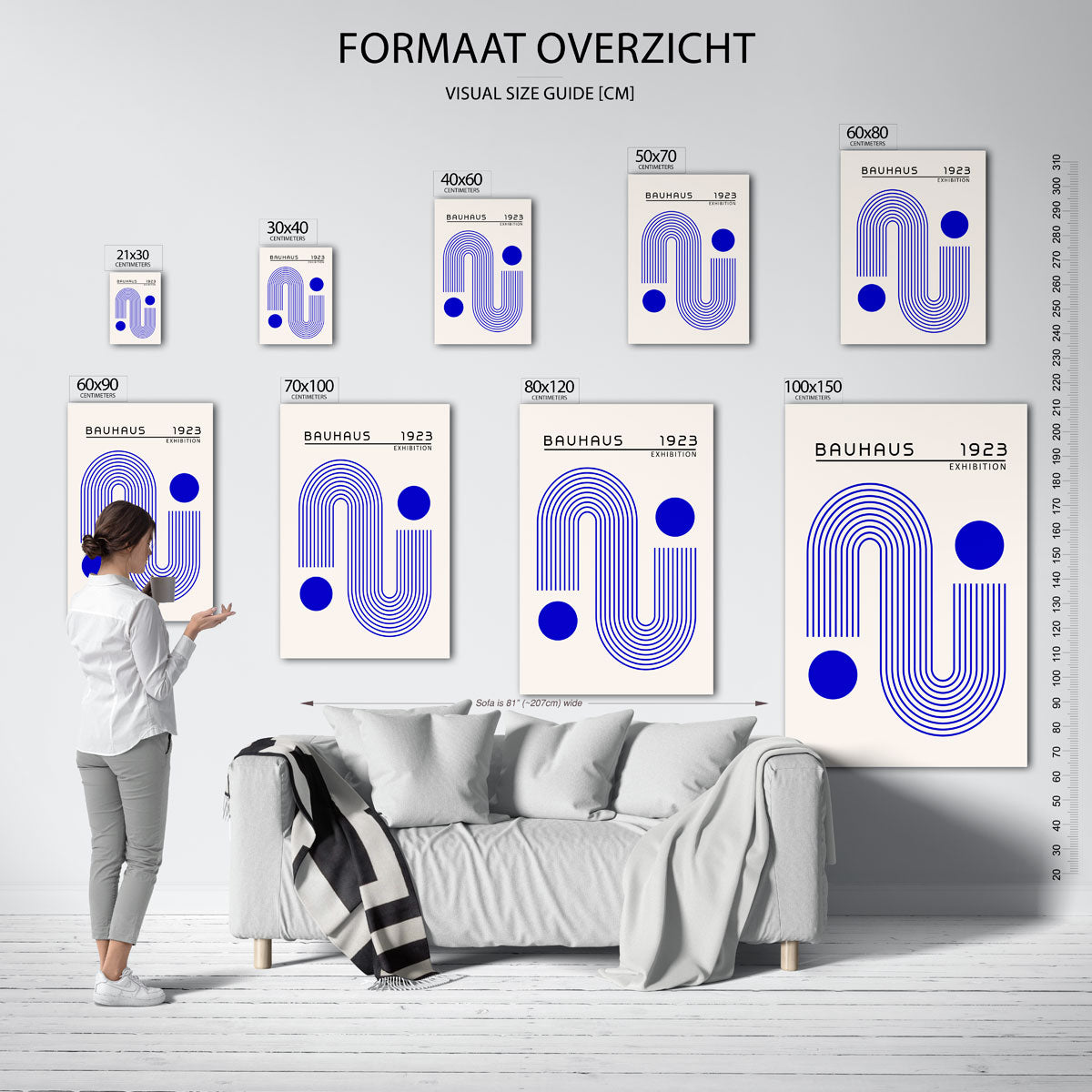Lijnen en cirkels – geometrische poster in Bauhaus-stijl van WallArtistic
