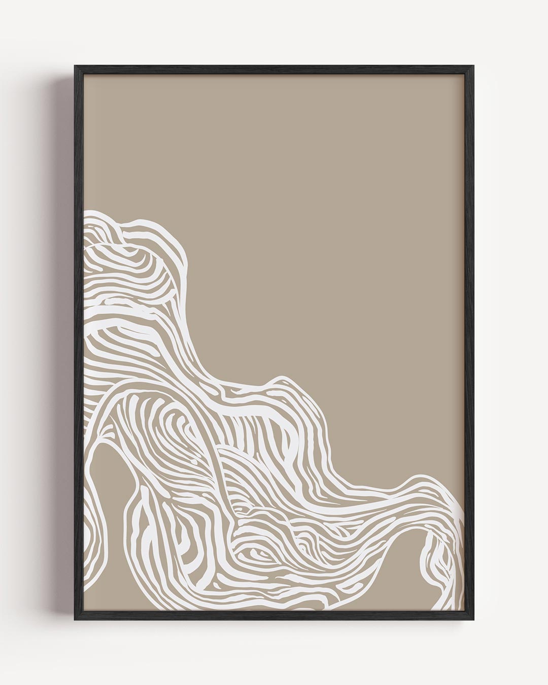 Abstracte Beige Golven – abstracte portret poster als wanddecoratie