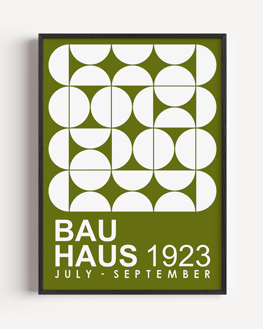 Cirkelpatroon en tekst – staande Bauhaus poster als wanddecoratie