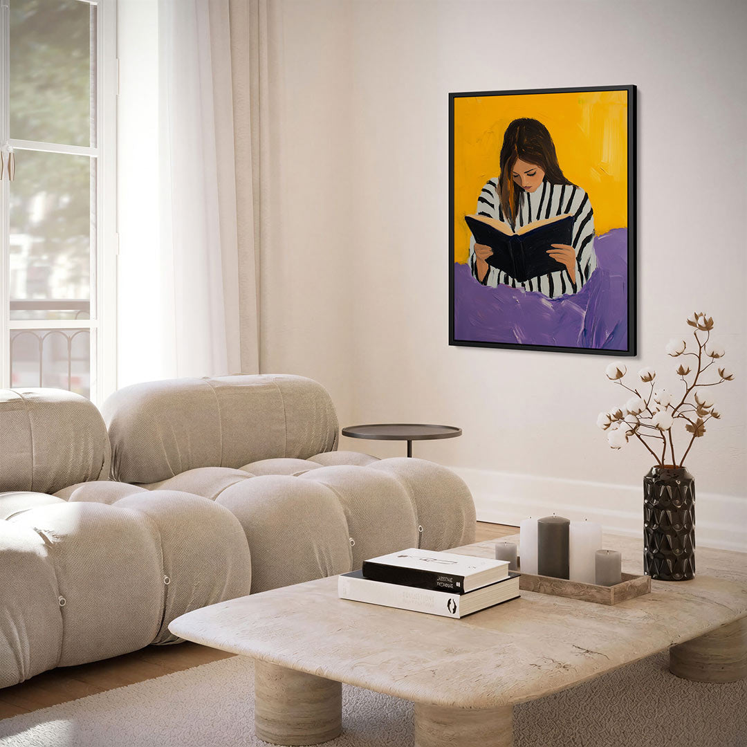 Lezende vrouw – kunstwerk als stijlvolle wanddecoratie