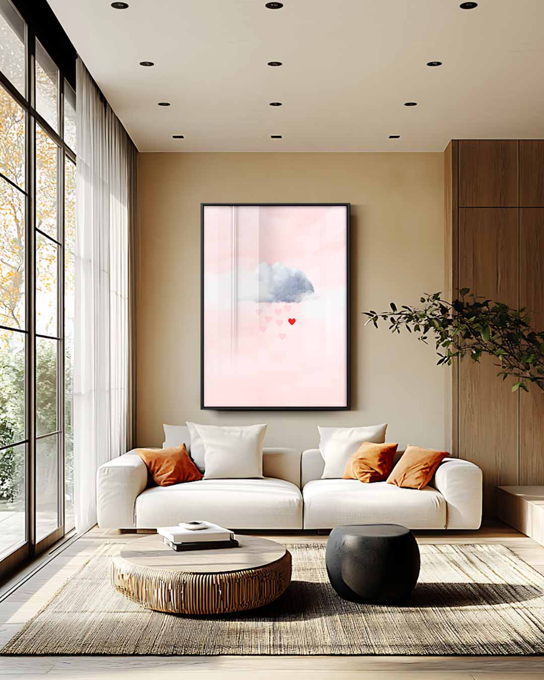Luchtige Love Regen – staand kunstwerk voor modern interieur