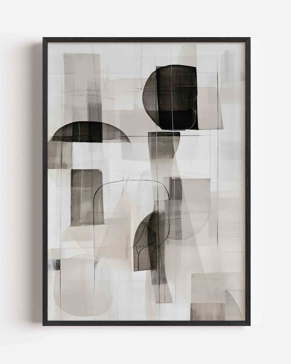 Abstracte vormen – zacht abstracte portret poster als wanddecoratie