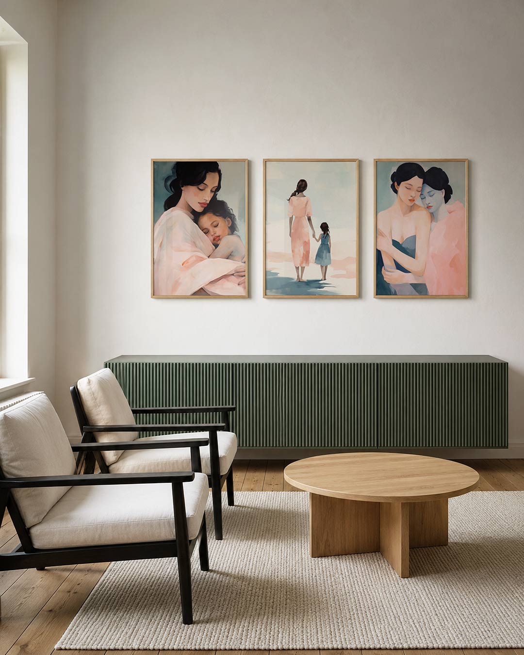 Abstract posterset – derde productweergave – een abstracte posterset met donkere tinten en een rustige