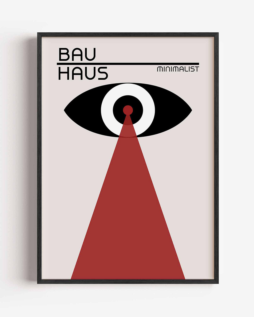 Oog en stralen – staande Bauhaus poster als wanddecoratie