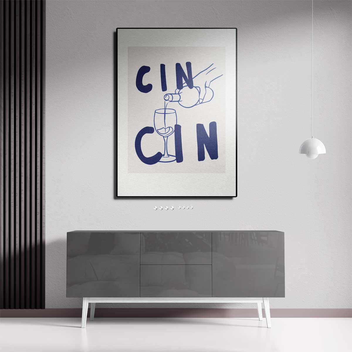 Cin Cin Cheers Illustratie – staande wandkunst voor woonkamer of interieur