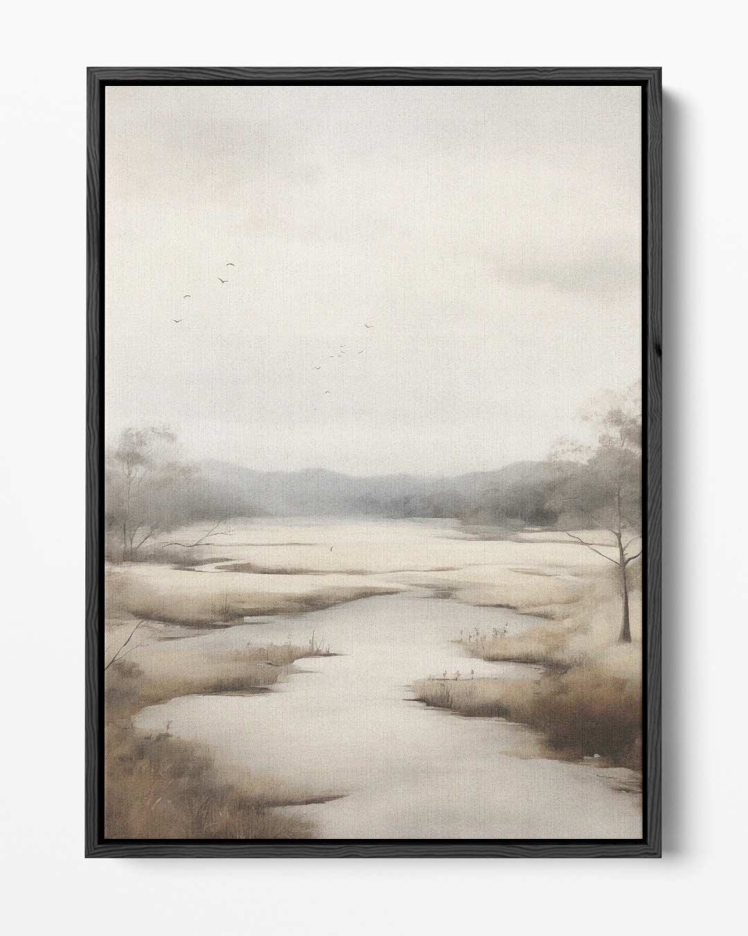 Rustige Waterlandschap in Zacht Tinten – portret kunstwerk als wanddecoratie