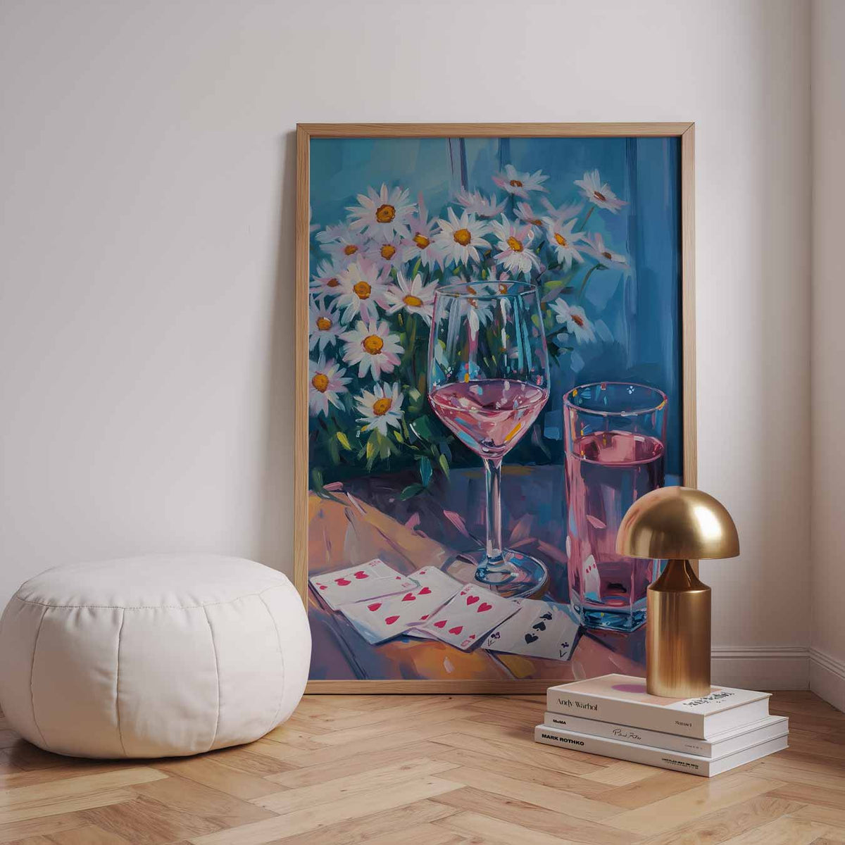 Zomers Geluk in Blauw – urban poster in staand formaat