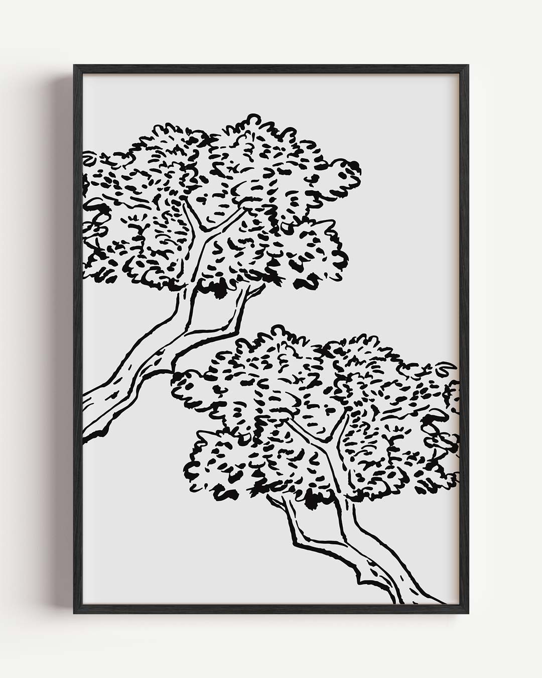 Elegante Bomen Illustratie – zomer portret poster als wanddecoratie