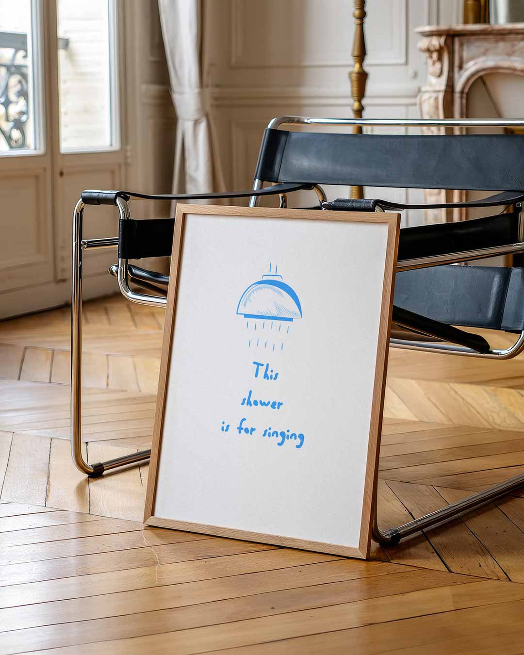Zingende Douche – quote poster als inspirerende wanddecoratie