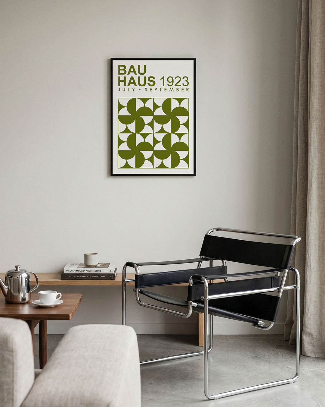 Vormritme en kleur – geometrische Bauhaus poster in staand formaat