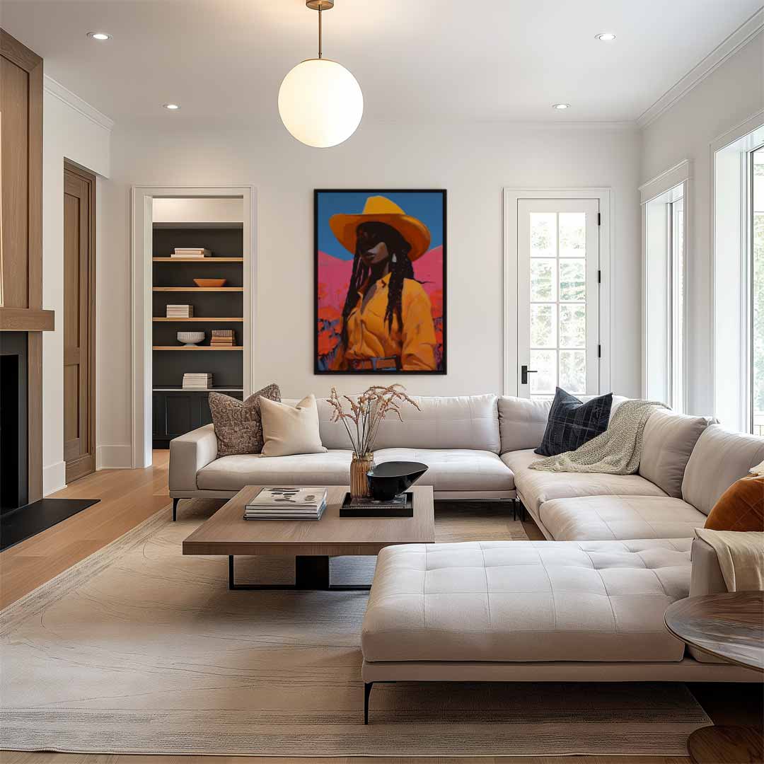 Vrouw in de Velden – canvas wanddecoratie in portret formaat