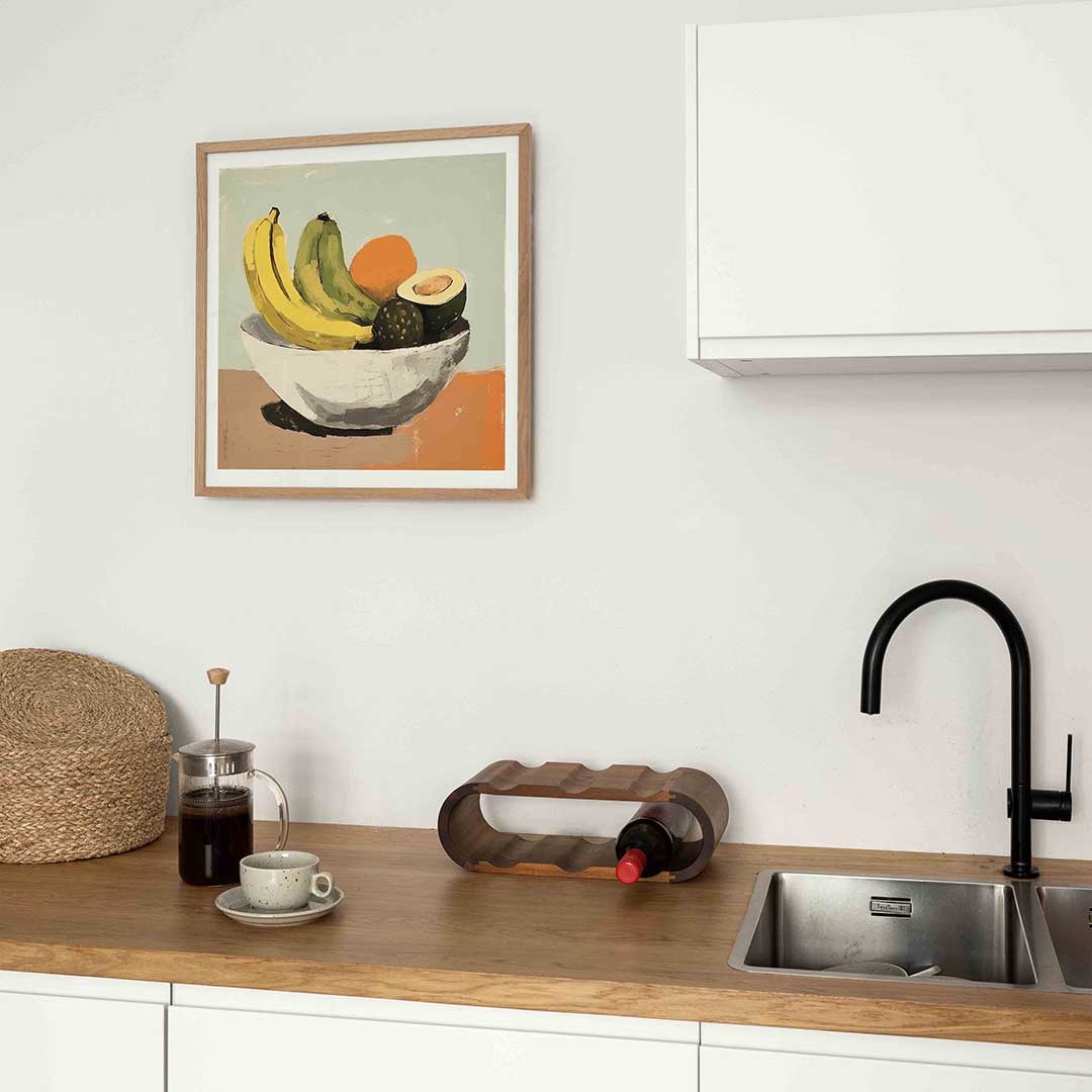 Fruit in schaal – keukenposter in vierkant formaat
