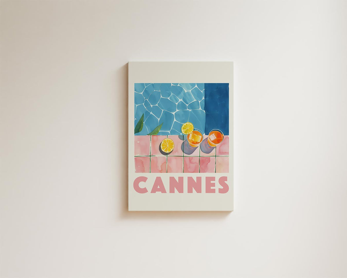 Zonnige Dagen in Cannes – modern portret kunstwerk van WallArtistic