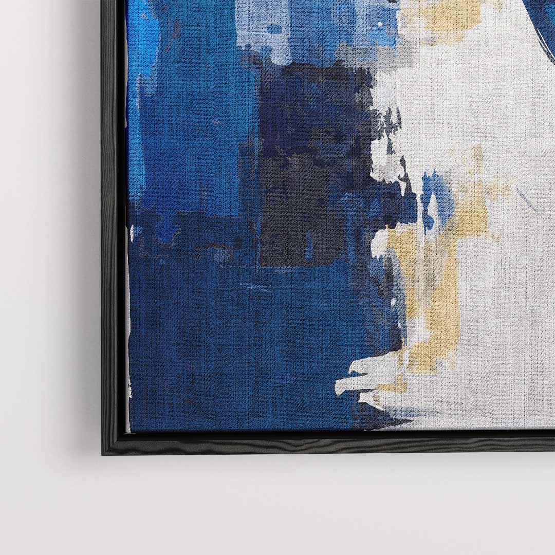 Blauwe Abstracte Golf – dibond kunstwerk als wanddecoratie