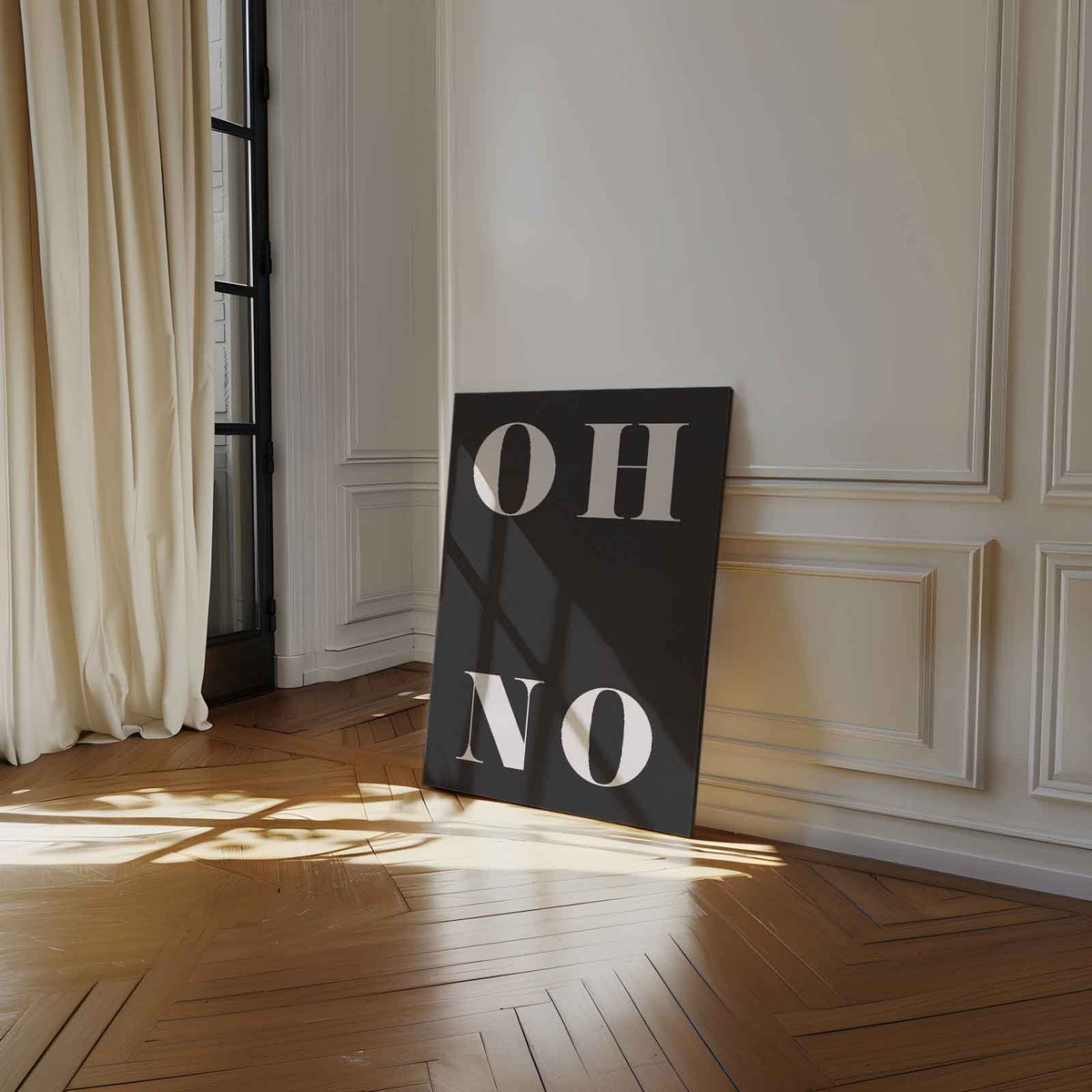 OH NO Typografie Art – staand kunstwerk voor modern interieur