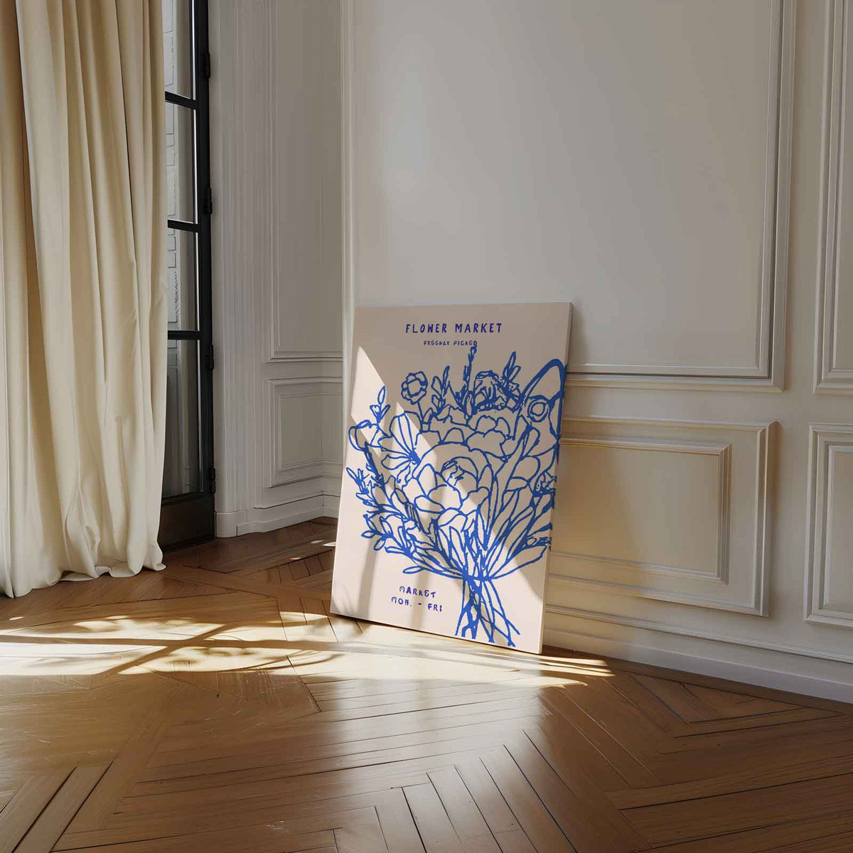 Bloemenmarkt Elegantie – staand kunstwerk voor modern interieur