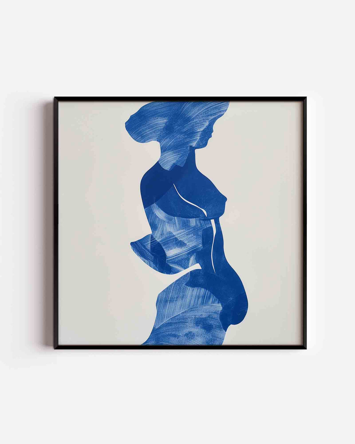 Blauwe figuur – design vierkante poster als wanddecoratie