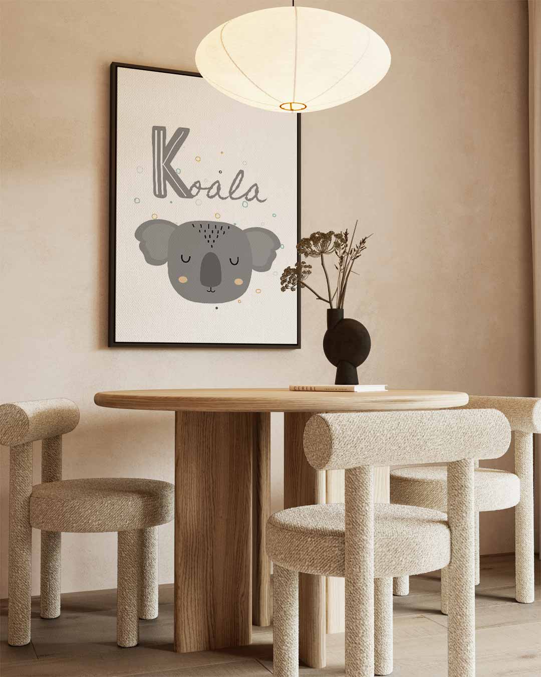 Schattige Koala Illustratie – staand kunstwerk voor modern interieur