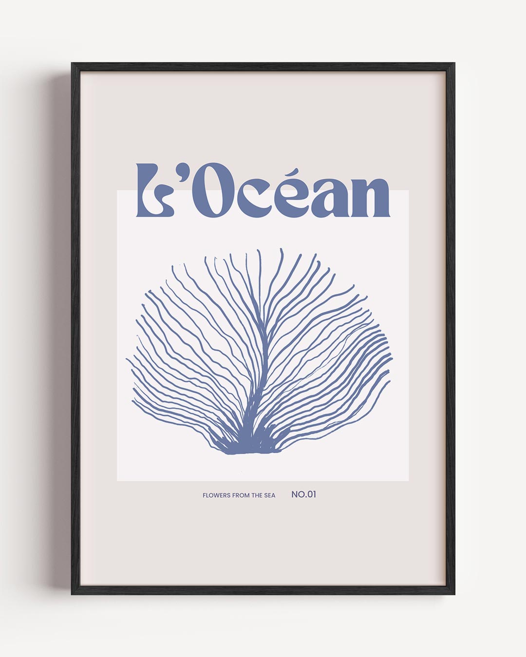 L'Océan Mariene – kleurrijke abstracte portret poster als wanddecoratie