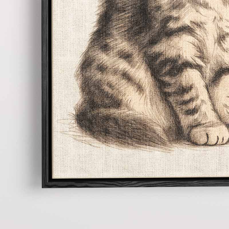 Elegante Kat Schets – staand kunstwerk voor modern interieur