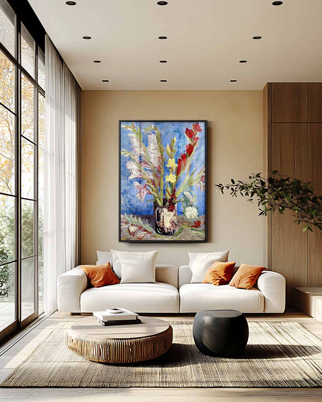 Bloemrijke Geluksmaker – staand kunstwerk voor modern interieur