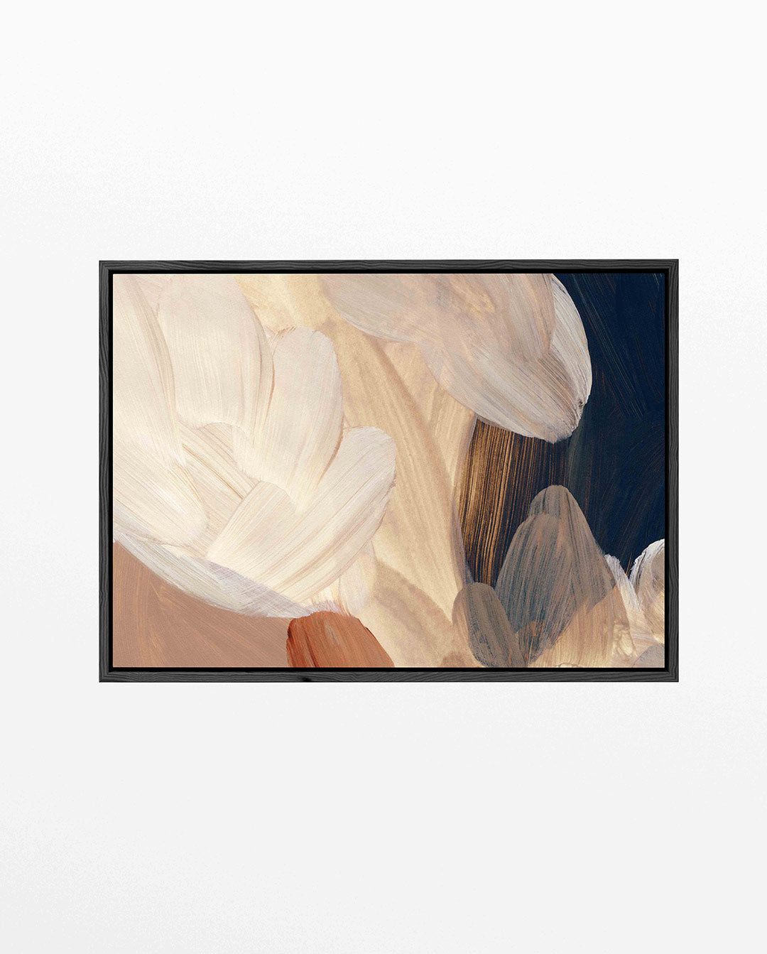 Organische borstelslag – Beige – liggend wanddecoratie kunstwerk
